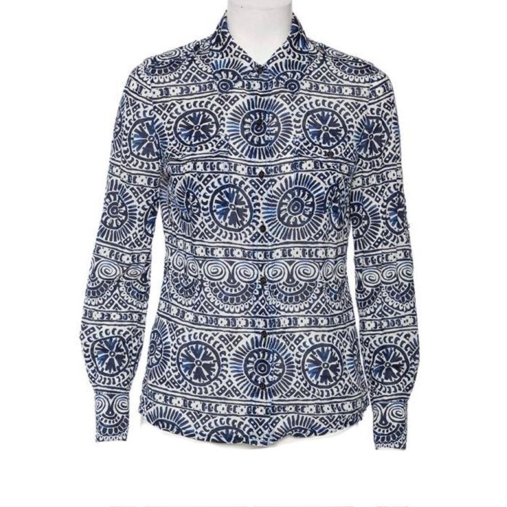 Tory Burch Blouse Blue & White
Printed Long Sleeve
